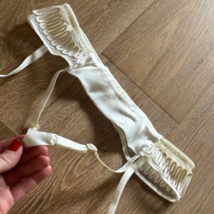 La Perla Zigzag garter suspender Cream